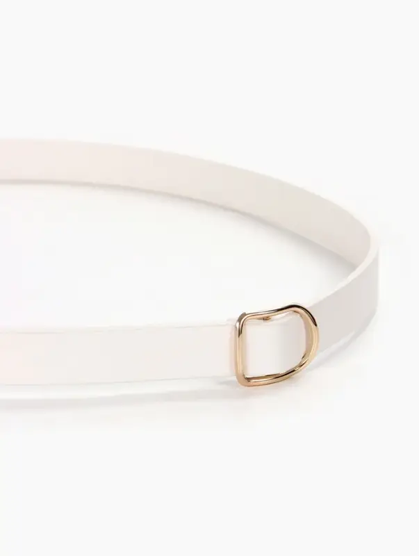 Ремень женский, 1.8&times;105 см, золотистая пряжка, белый