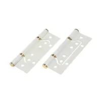 Петля-бабочка ТУНДРА, 125&times;75&times;2.0 мм, универсальная, без врезки, белая, 2 шт.