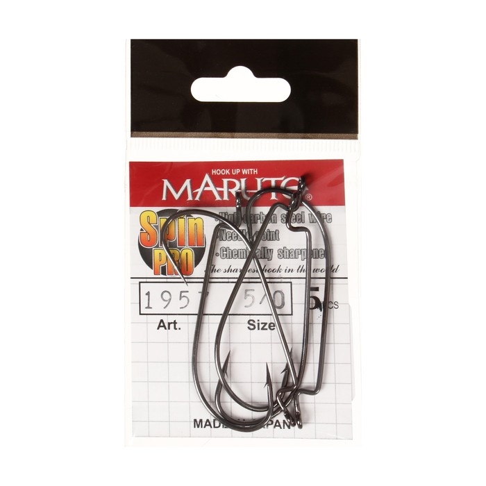 Крючки офсетные Maruto, серия Spin Pro 1957, цвет BN, № 5/0, 5 шт. Крючки офсетные Maruto, серия Spin Pro 1957, цвет BN, № 5/0, 5 шт.
