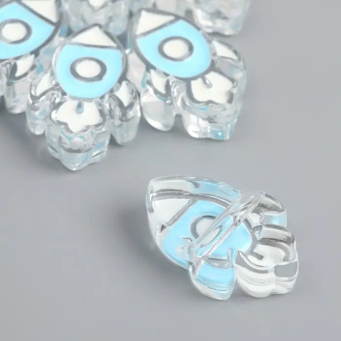 Бусина для рукоделия и плетения «Арт Узор. Голубая ракета», пластик, 0.8×2.2×3.2 см