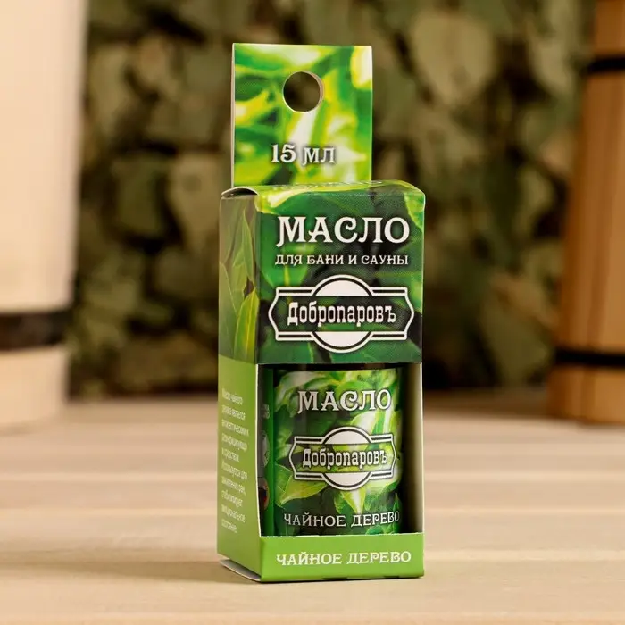 Эфирное масло Эфирное масло "Чайное дерево" в коробке с подвесом 15 мл "Добропаровъ"