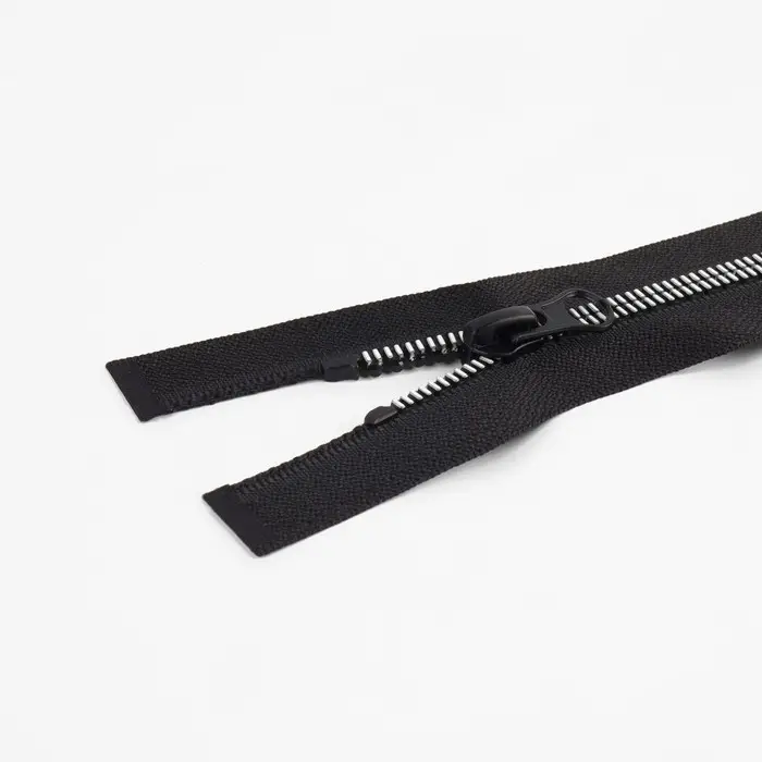 Молния «Трактор», №5, разъёмная, замок автомат, 60 см, чёрная, белая Молния «Трактор», №5, разъёмная, замок автомат, 60 см, чёрная, белая