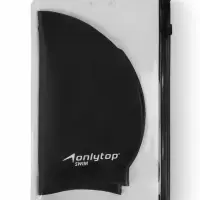 Шапочка для плавания взрослая ONLYTOP, силиконовая, 46 г, обхват 54-60 см, чёрная