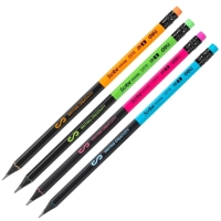 Карандаш чернографитный Deli Scribe 2B деревянный с ластиком в ассортименте