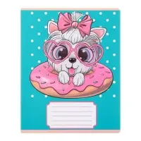 Комплект тетрадей из 10 штук, 12 листов в узкую линию Calligrata "Милашки с бантиком", обложка мелованная бумага, ВД-лак, блок офсет, 5 видов по 2 штуки