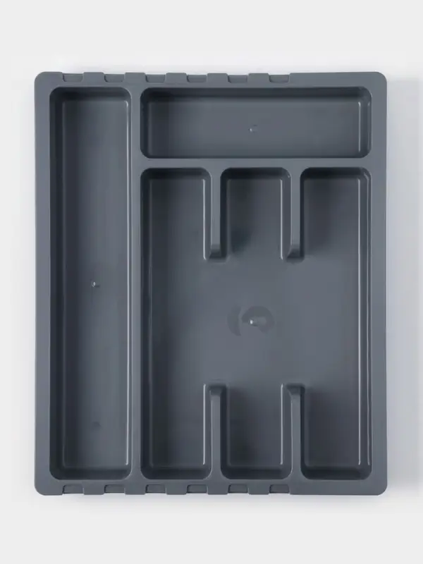 Лоток для столовых приборов раздвижной Martika &laquo;Смарт&raquo;, 5 секций, 36&times;30&times;5 см, пластик, тёмно-серый