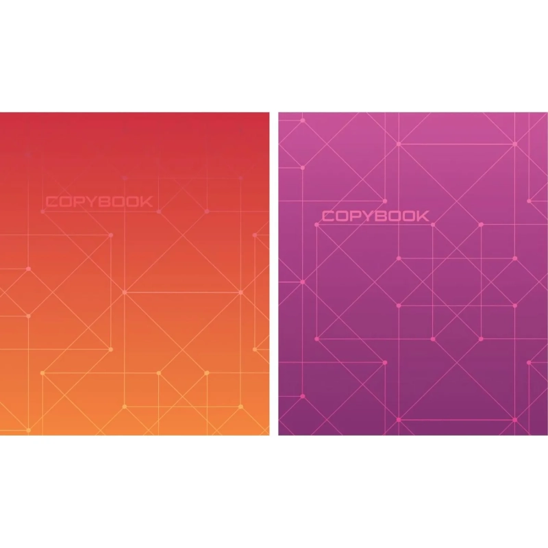 Тетрадь общая А5,48л,кл,скоб,блок-офсет-2 Attache Alpha фиол/красн вассорт