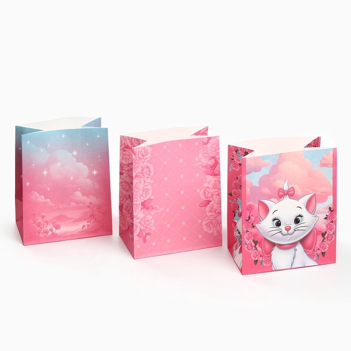 Набор крафтовых пакетов со стикерами, Коты Аристократы, 18х22х12 см Набор крафтовых пакетов со стикерами, Коты Аристократы, 18х22х12 см