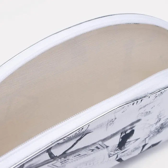 Набор женских косметичек 5 в 1 на молниях, с принтом, серый