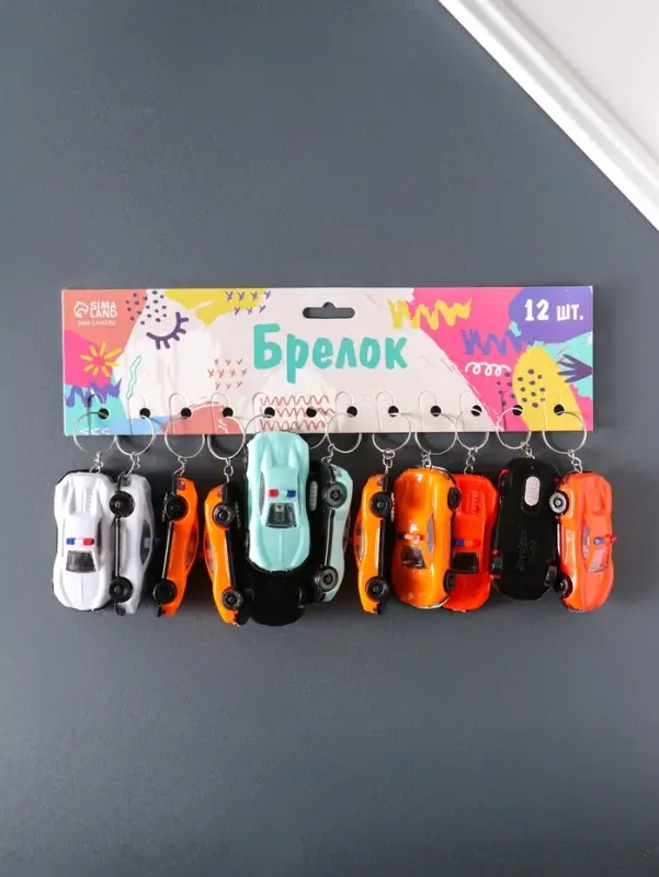 Брелок световой на кольце "Полицейский автомобиль" мигает МИКС 6,5х3х1,8 см