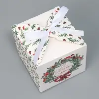 Коробка подарочная новогодняя складная «С Новым годом», 12×12×12 см Коробка подарочная новогодняя складная «С Новым годом», 12×12×12 см