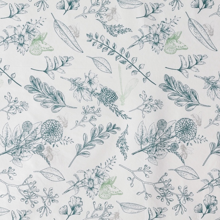 Скатерть на стол Доляна 137×180 см, бело-зеленая