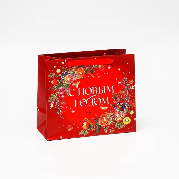 Пакеты подарочные новогодние &laquo;Счастья и любви&raquo;, набор 4 шт.