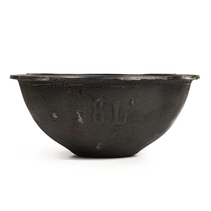 Казан, 8 л, плоское дно, алюминиевая крышка, чугун