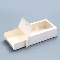 Коробка кондитерская для макарун, с ложементом и окном, белая 18&times;10.7&times;5.5 с м
