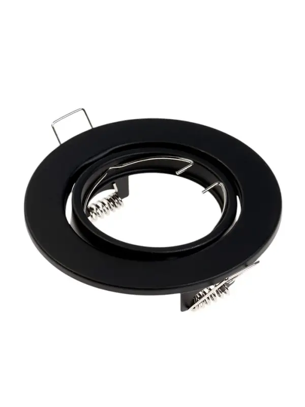 Светильник встраиваемый под лампу MR-16, поворотный, круглый, металлический, чёрный