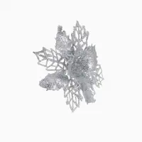 Ёлочные игрушки 4 шт. &laquo;Зимнее волшебство. Цветы ажурные - блеск&raquo;, 8&times;8 см, МИКС