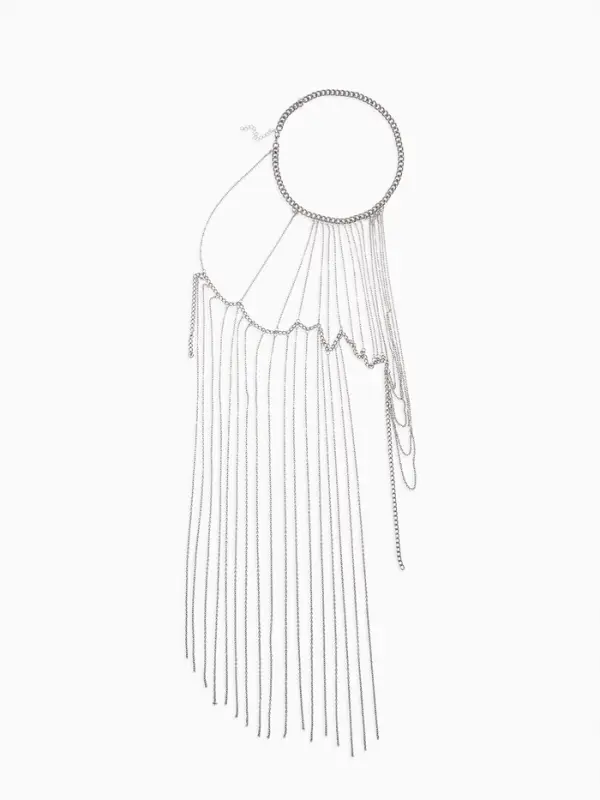 Бодичейн через плечо &laquo;Цепочка&raquo;, серебристый