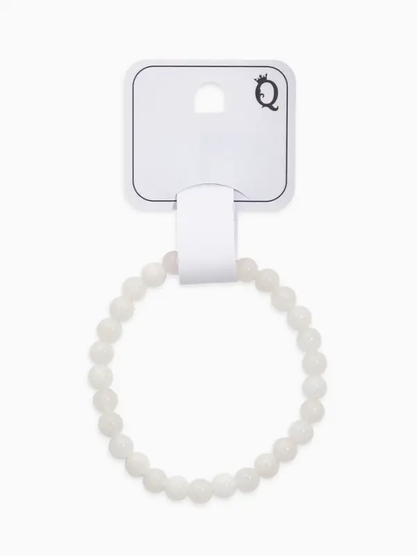 Браслет из бусин &laquo;Кварц&raquo;, d=5.5 см, шар №6, белый