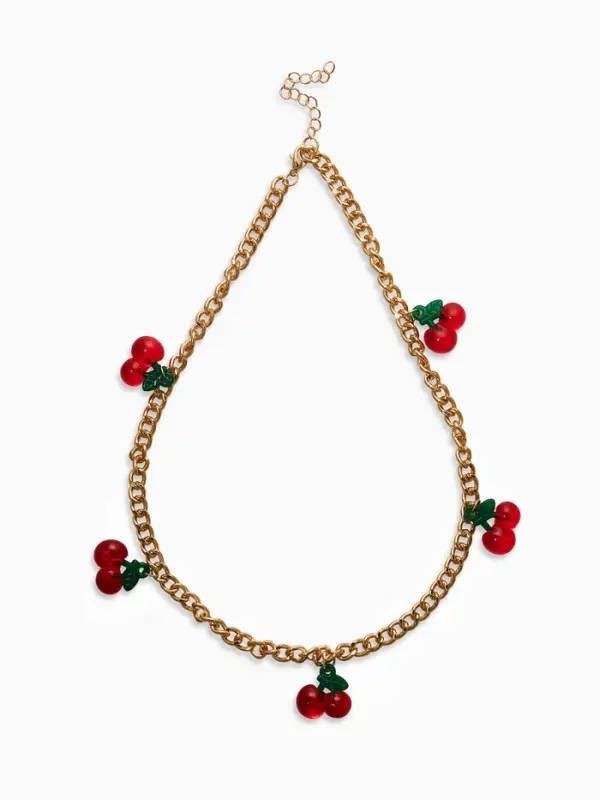 Цепь с подвесами Цепь с подвесами "Вишня", цветная в золоте