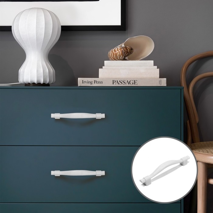 Ручка-скоба CAPPIO RSC018, цинк, м/о 128 мм, цвет белый Ручка-скоба CAPPIO RSC018, цинк, м/о 128 мм, цвет белый