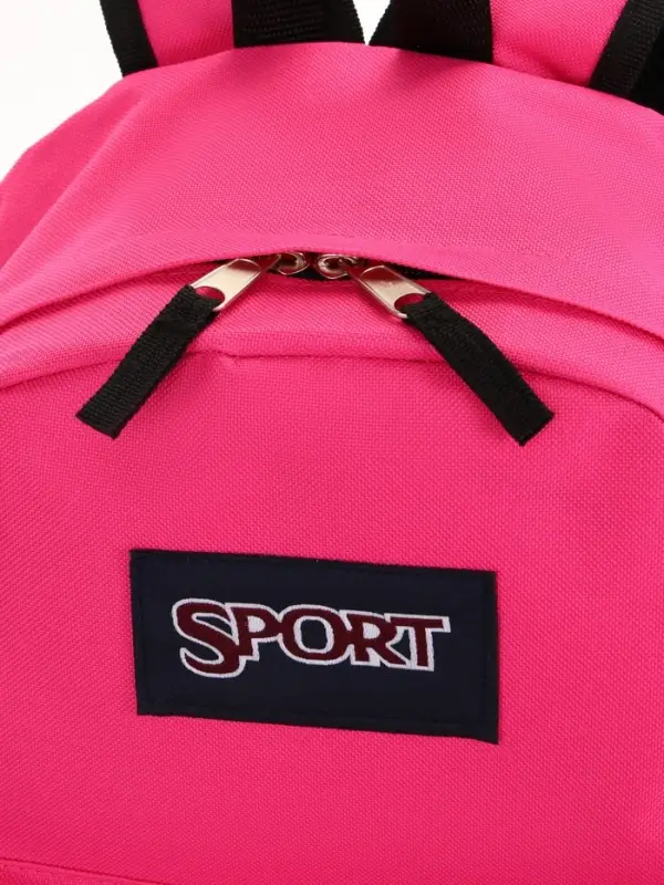 Рюкзак школьный на молнии, с карманом, однотонный, размер 30&times;14&times;41 см, фуксия
