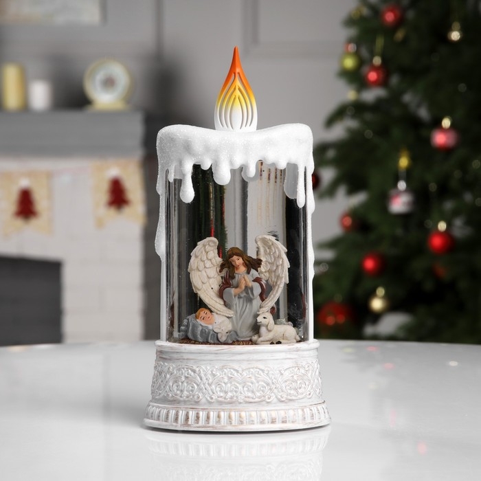 Светодиодная фигура «Свеча с ангелом» 12.3 × 24 × 8 см, пластик, батарейки ААх3 (не в комплекте), USB, свечение тёплое белое Светодиодная фигура «Свеча с ангелом» 12.3 × 24 × 8 см, пластик, батарейки ААх3 (не в комплекте), USB, свечение тёплое белое