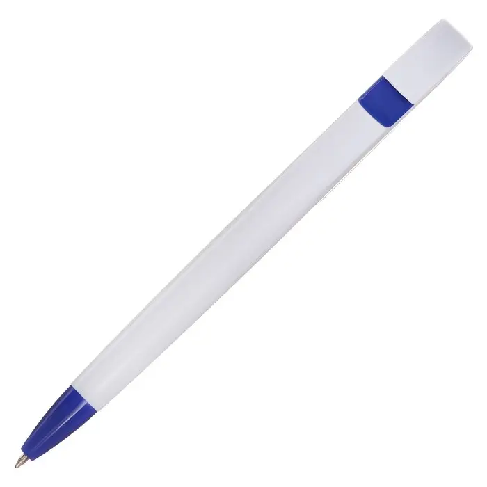 Ручка шариковая автоматическая Calligrata, 1.0 мм, клип 1×5 см, под логотип, корпус белый с синим, стержень синий