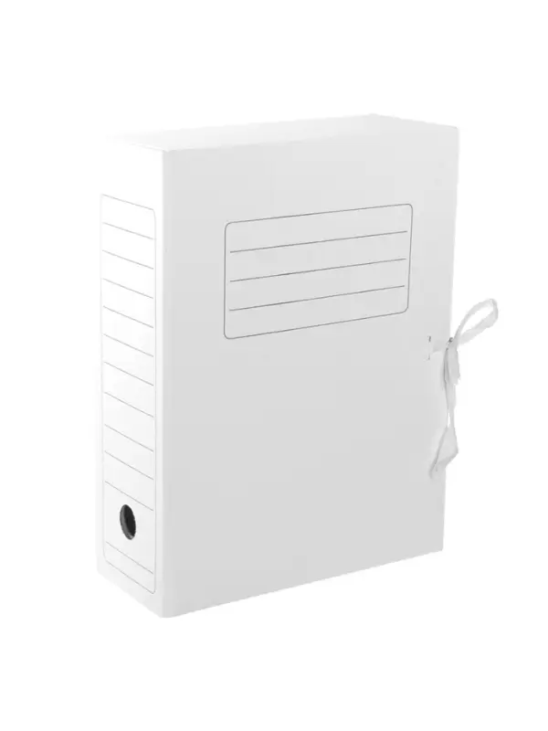 Папка архивная с завязками Calligrata, микрогофрокартон, 100 мм, до 900 л, белая