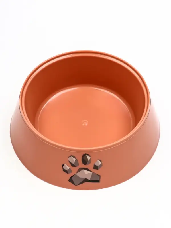 Миска для кошек &laquo;Мур-мяу&raquo;, 300 мл, 14.5&times;14.5&times;4 см, пластик, кирпичная