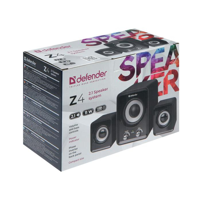 Компьютерные колонки 2.1 Defender Z4, 2х3 Вт + 5 Вт, USB, черные Компьютерные колонки 2.1 Defender Z4, 2х3 Вт + 5 Вт, USB, черные