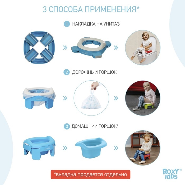 Дорожный горшок HandyPotty в фирменной сумке, цвет голубой Дорожный горшок HandyPotty в фирменной сумке, цвет голубой