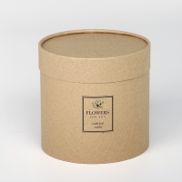Коробка подарочная шляпная из крафта, упаковка, «Flowers», 15 х 15 х 15 см