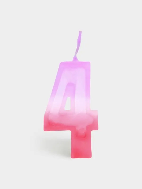 Свеча цифра для торта &laquo;4&raquo;, 8&times;3.75&times;1 см