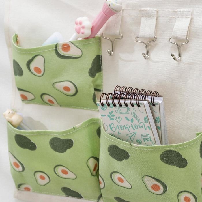 Органайзер подвесной с карманами Доляна «Авокадо», подвесной, 3 отделения, 35×30 см, цвет зелёный Органайзер подвесной с карманами Доляна «Авокадо», подвесной, 3 отделения, 35×30 см, цвет зелёный