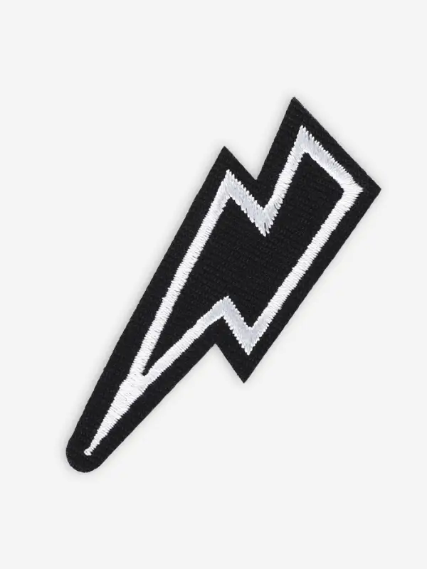 Термоаппликация «Молния», 6.6×3 см, чёрная