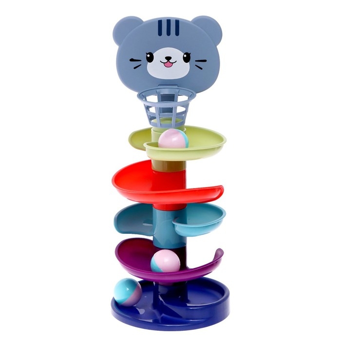 Развивающая пирамидка «Попади в корзину», 6 элементов, цвет МИКС Развивающая пирамидка «Попади в корзину», 6 элементов, цвет МИКС