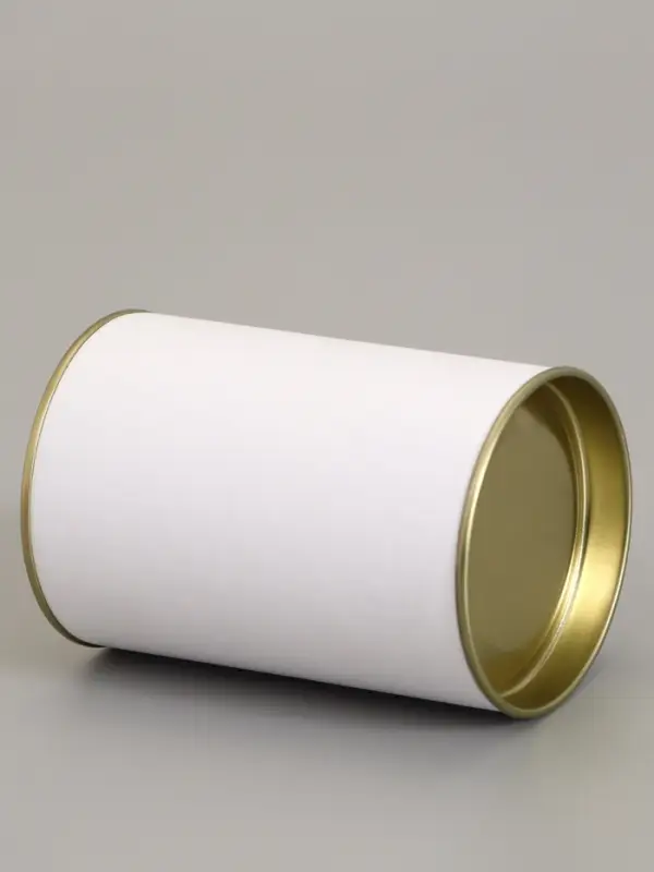 Тубус белый 73&times;110 мм (90 мм внутренняя высота), картон, металлическая крышка