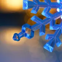Подвеска светодиодная &laquo;Снежинка&raquo; 14 см, 1 LED, от батареек LR41&times;3, свечение синее/красное