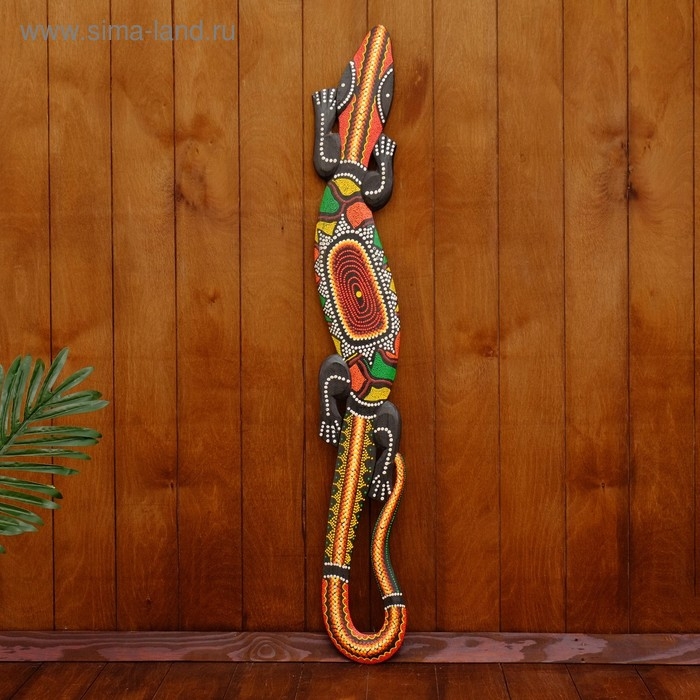 Панно декоративное  Панно декоративное "Ящерица геккон" 97х15х1,5 см МИКС