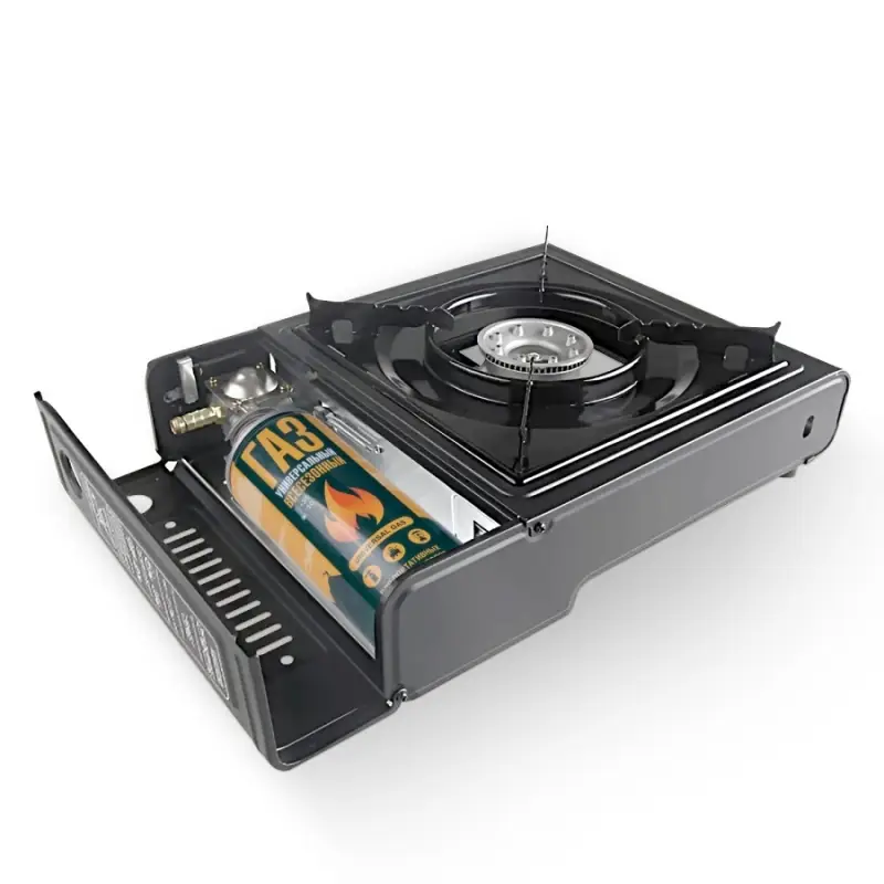 Плита газовая портативная в кейсе AVS GS-02 (встроен.переходник)