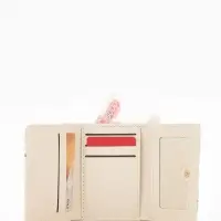 Кошелёк женский на кнопке, 10.5&times;2.5&times;8.5 см, с растительным принтом, белый/зелёный