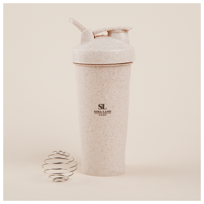 Стакан-шейкер для воды и коктейлей Sima-Land Home, 600 мл, цвет бежевый Стакан-шейкер для воды и коктейлей Sima-Land Home, 600 мл, цвет бежевый