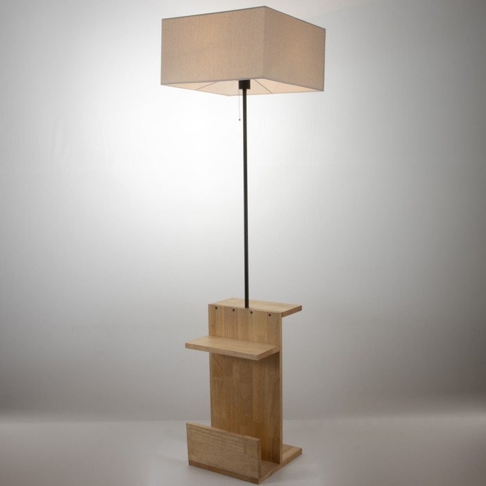 Торшер 19036/1 E27 40Вт черный-светлое дерево 40х51х151 см