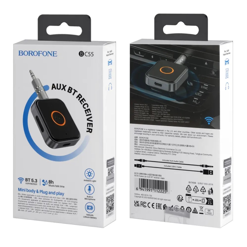 Bluetooth ресивер BC55 Borofone черный