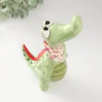 Фигурка керамика &laquo;Крокодил с косынкой&raquo;, зелёный, 14.2&times;9.5&times;24.5 см