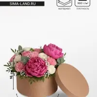 Коробка круглая подарочная, крафт, 30&times;15 см