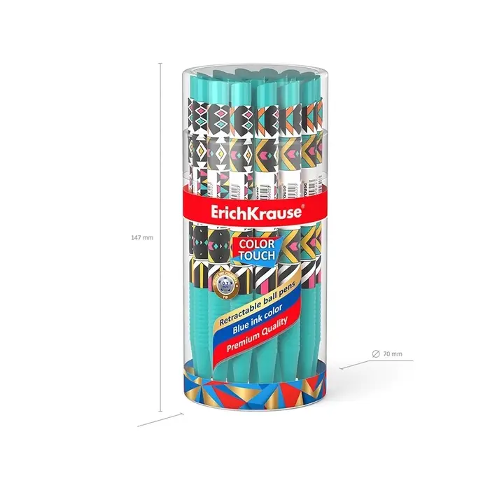 Ручка шариковая автоматическая ErichKrause ColorTouch Ornament, узел 0.7 мм, чернила синие, тонкое письмо, покрытие Soft Touch Ручка шариковая автоматическая ErichKrause ColorTouch Ornament, узел 0.7 мм, чернила синие, тонкое письмо, покрытие Soft Touch
