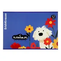 Альбом для рисования А4 Erich Krause Sunbloom, 12 листов, на скобе, МИКС
