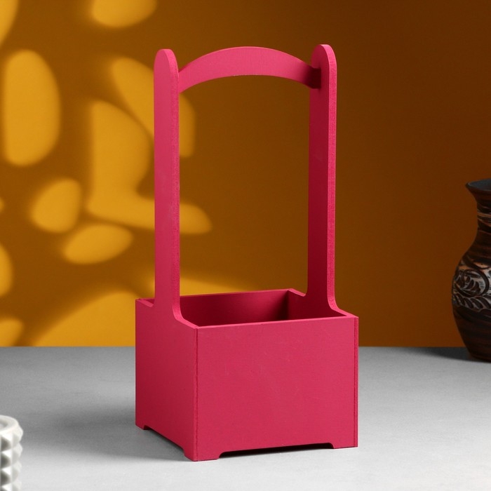 Кашпо - ящик деревянный 13,5х13,5х30 см Бордо Кашпо - ящик деревянный 13,5х13,5х30 см Бордо